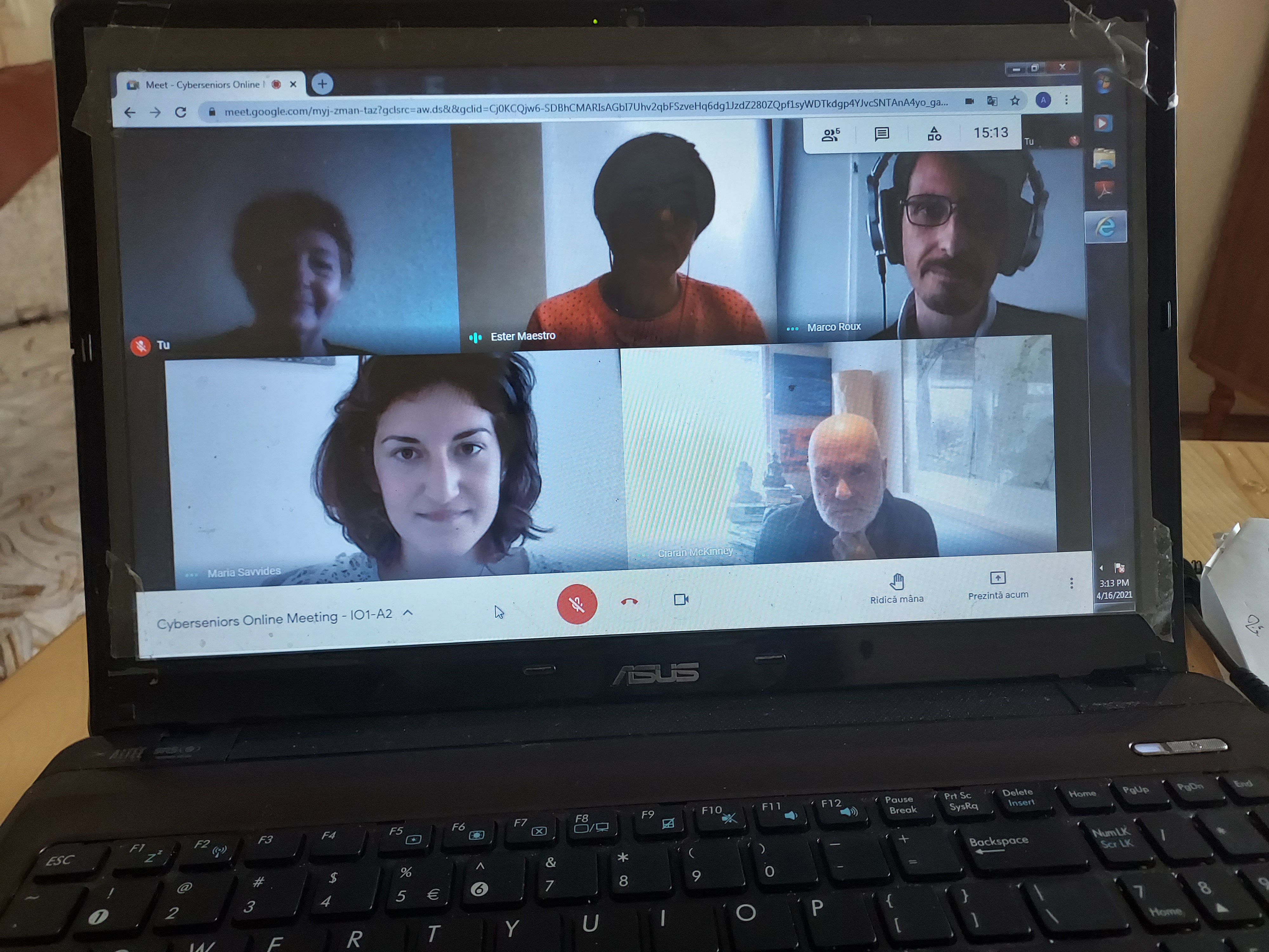 Group of people having a meeting online on Google Meet